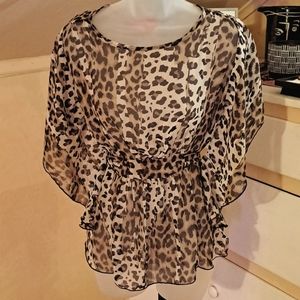 Shasa Sheer Animal Print Sexy Top